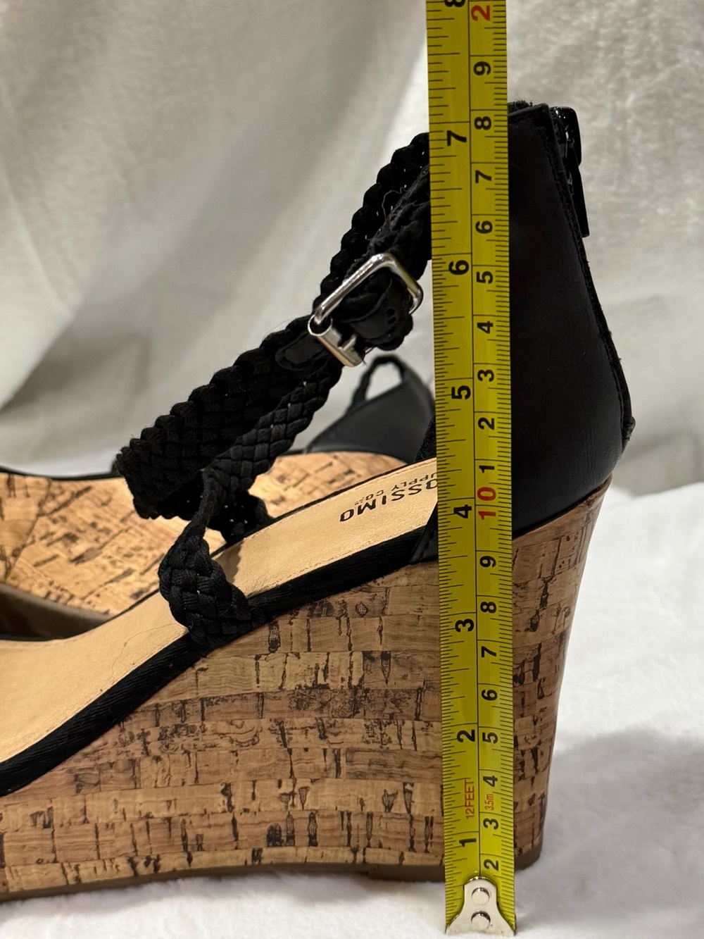 Mossimo Supply Co. Black Braided Cork Wedge Sandals - Picture 7 of 14